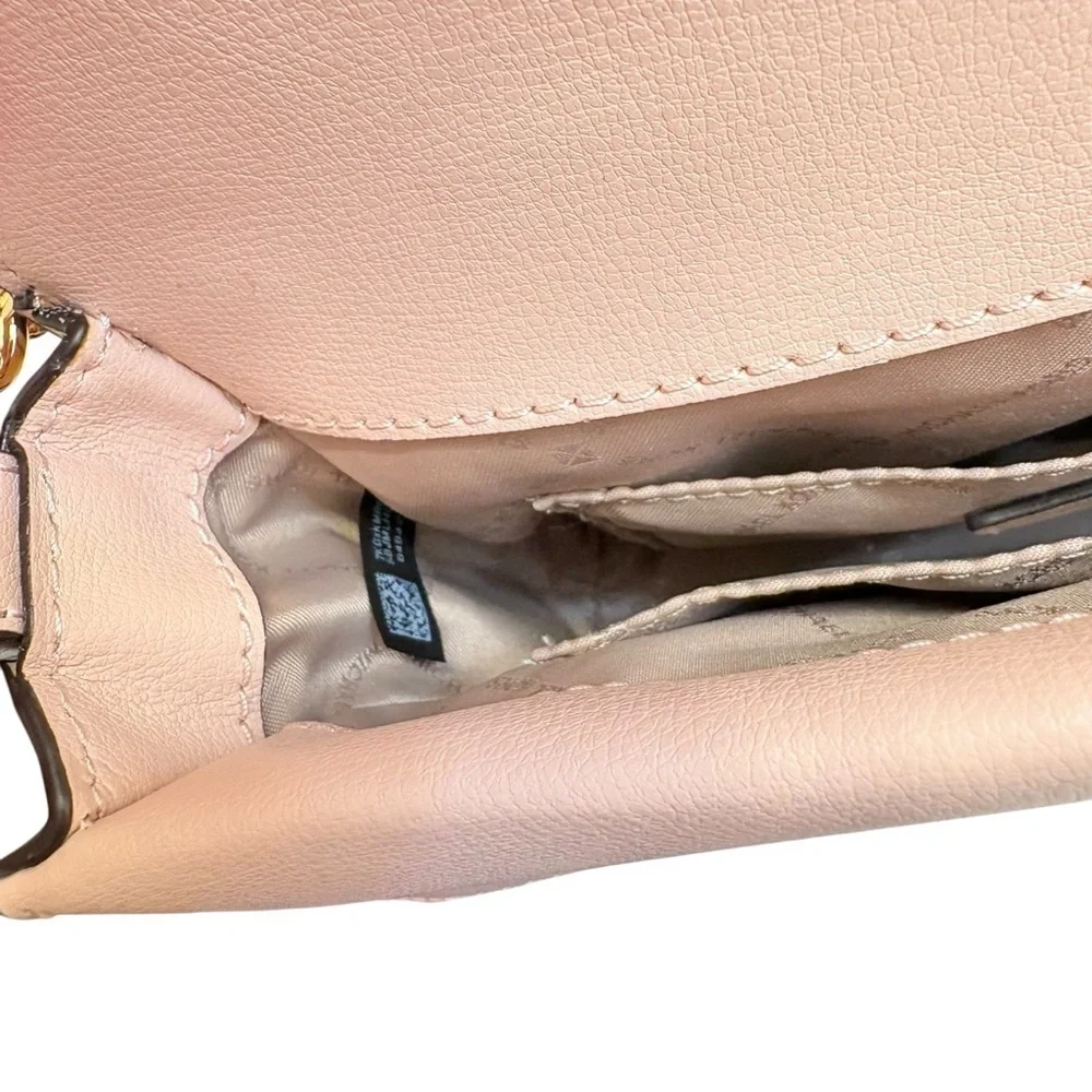 Michael kors pink Kinsley blossom embellished floral crossbody double flap bag